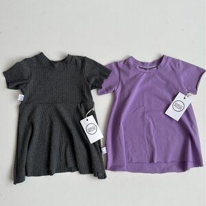 NWT- Sunlit Valley Baby Dress Bundle - Grey/Lilac -Handmade - Size 6-12m